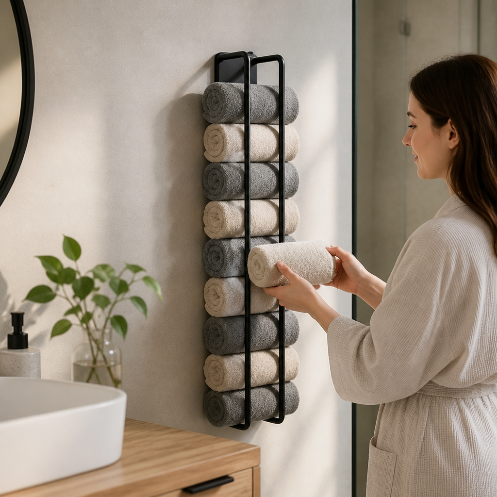 Wall-Mounted Towel Holder Double-Bar Rust-Resistant