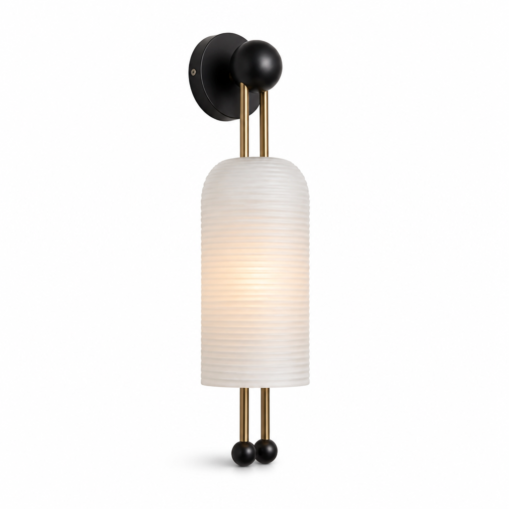 Wall Sconce Adjustable Hardwired Metal & Glass