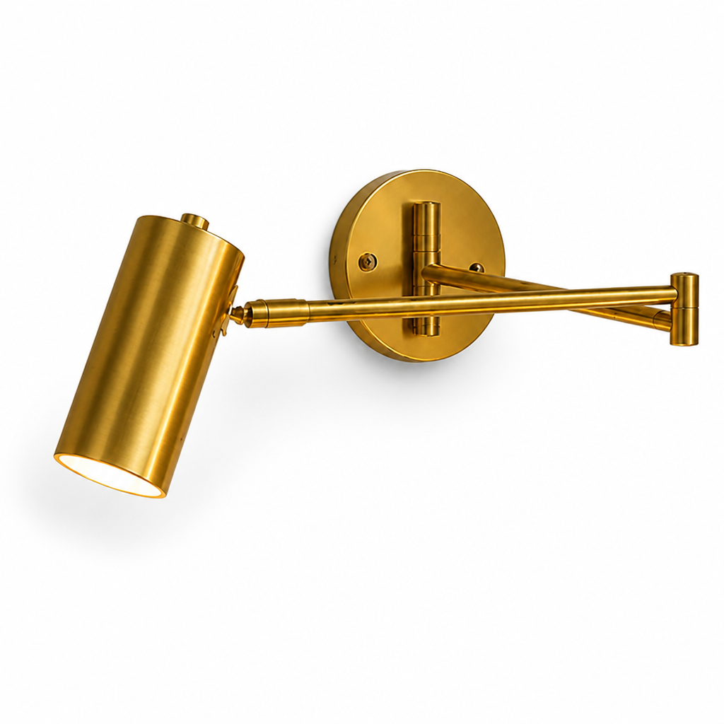 Wall Sconce Industrial Adjustable Swing Arm Brass Finish