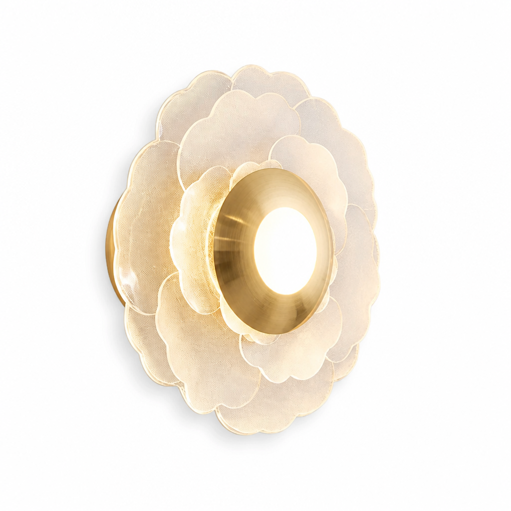 Wall Sconce Layered Shade Warm LED Patterned Light