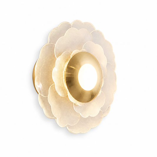 Wall Sconce Layered Shade Warm LED Patterned Light