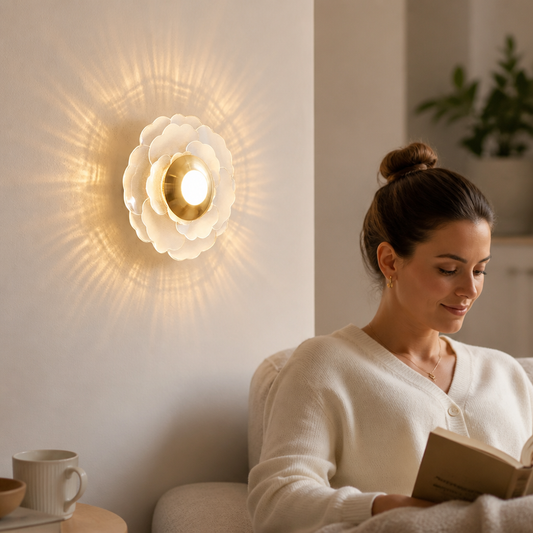 Wall Sconce Layered Shade Warm LED Patterned Light