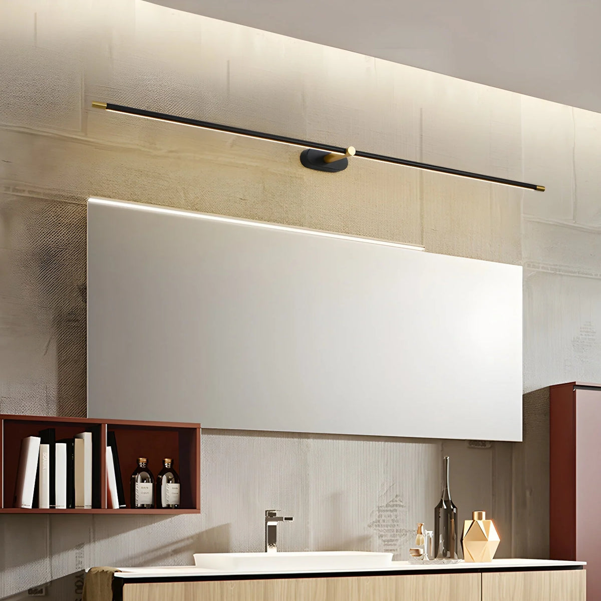Wall Sconce Slim Linear USB Rechargeable 3-Color Dimmable LED