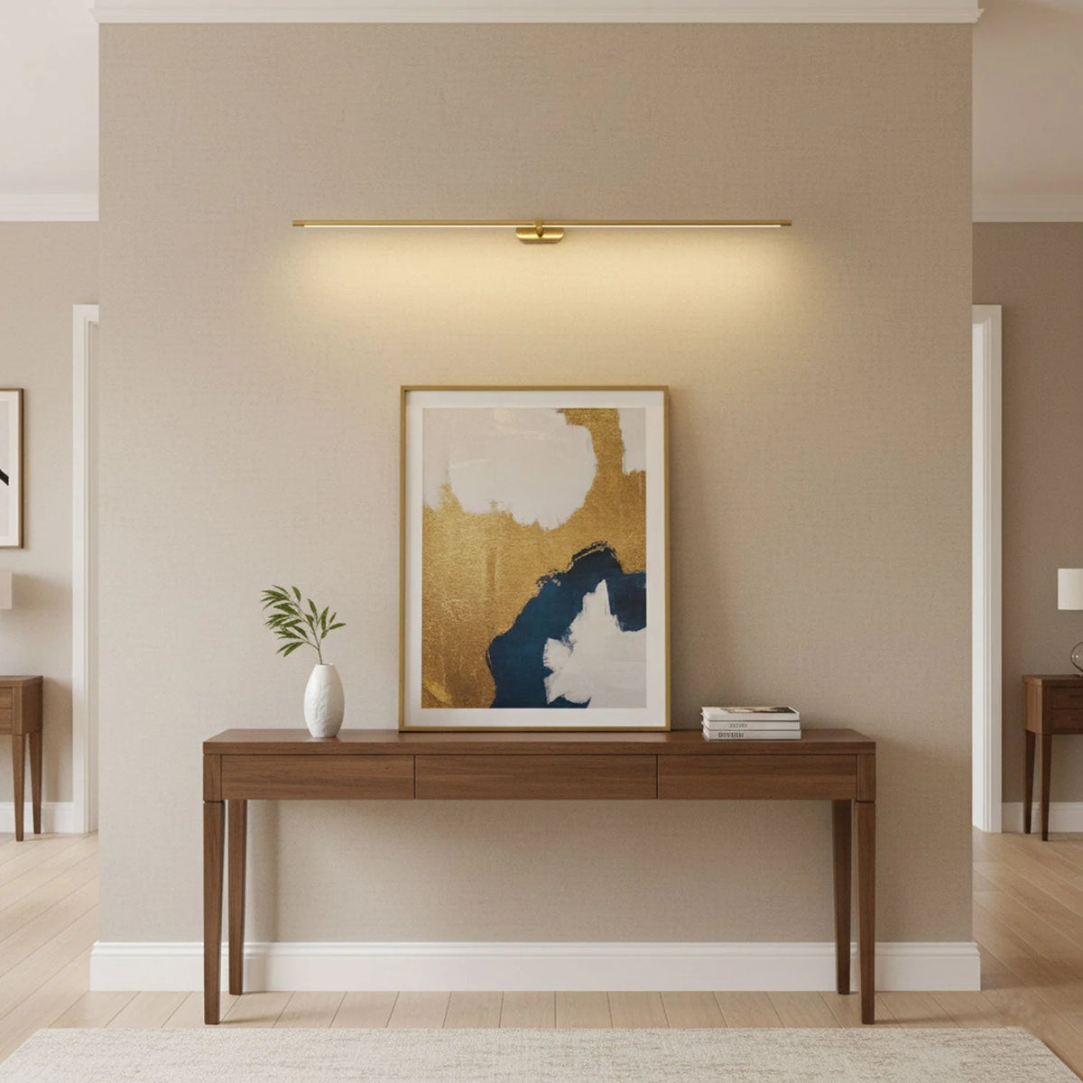 Wall Sconce Slim Linear USB Rechargeable 3-Color Dimmable LED