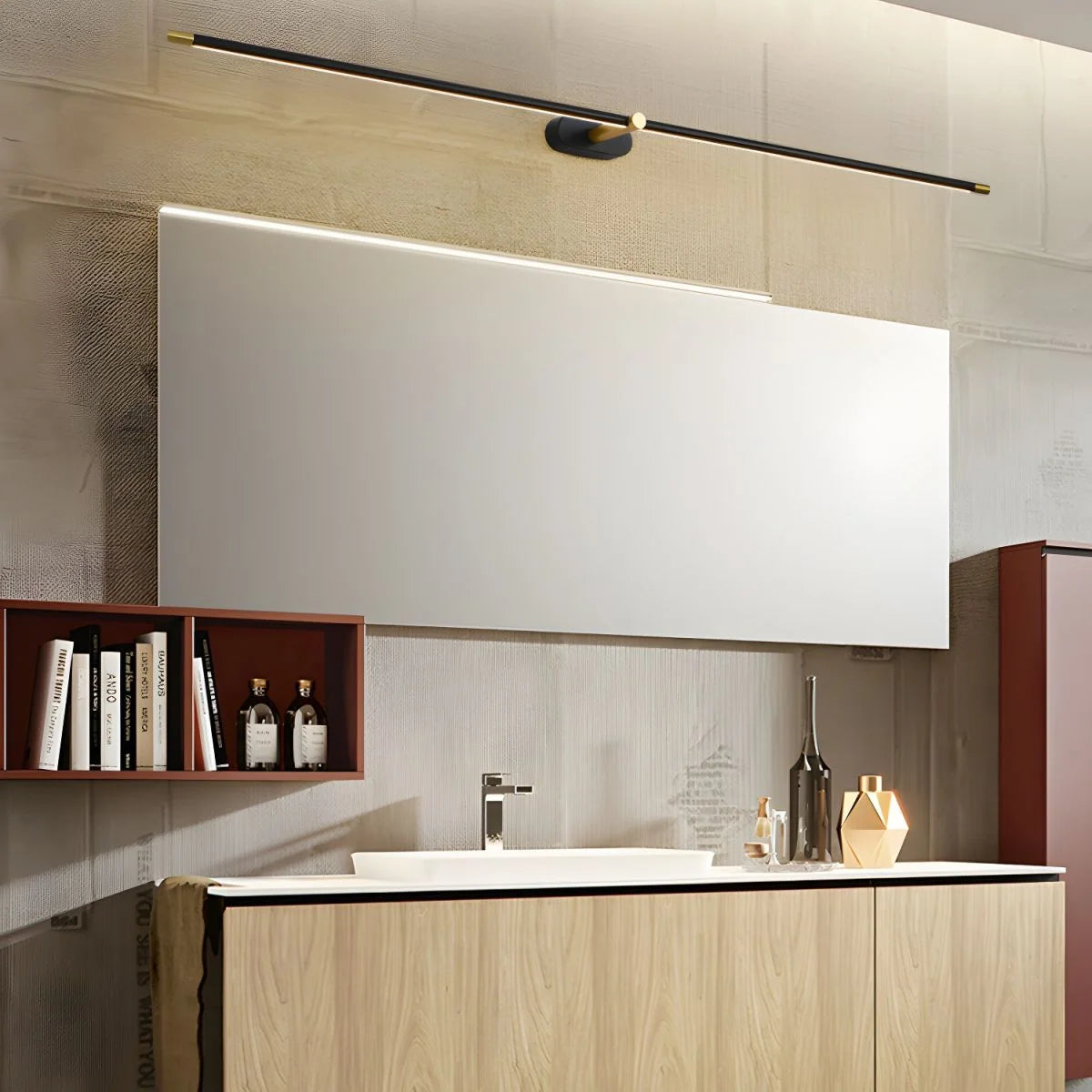 Wall Sconce Slim Linear USB Rechargeable 3-Color Dimmable LED