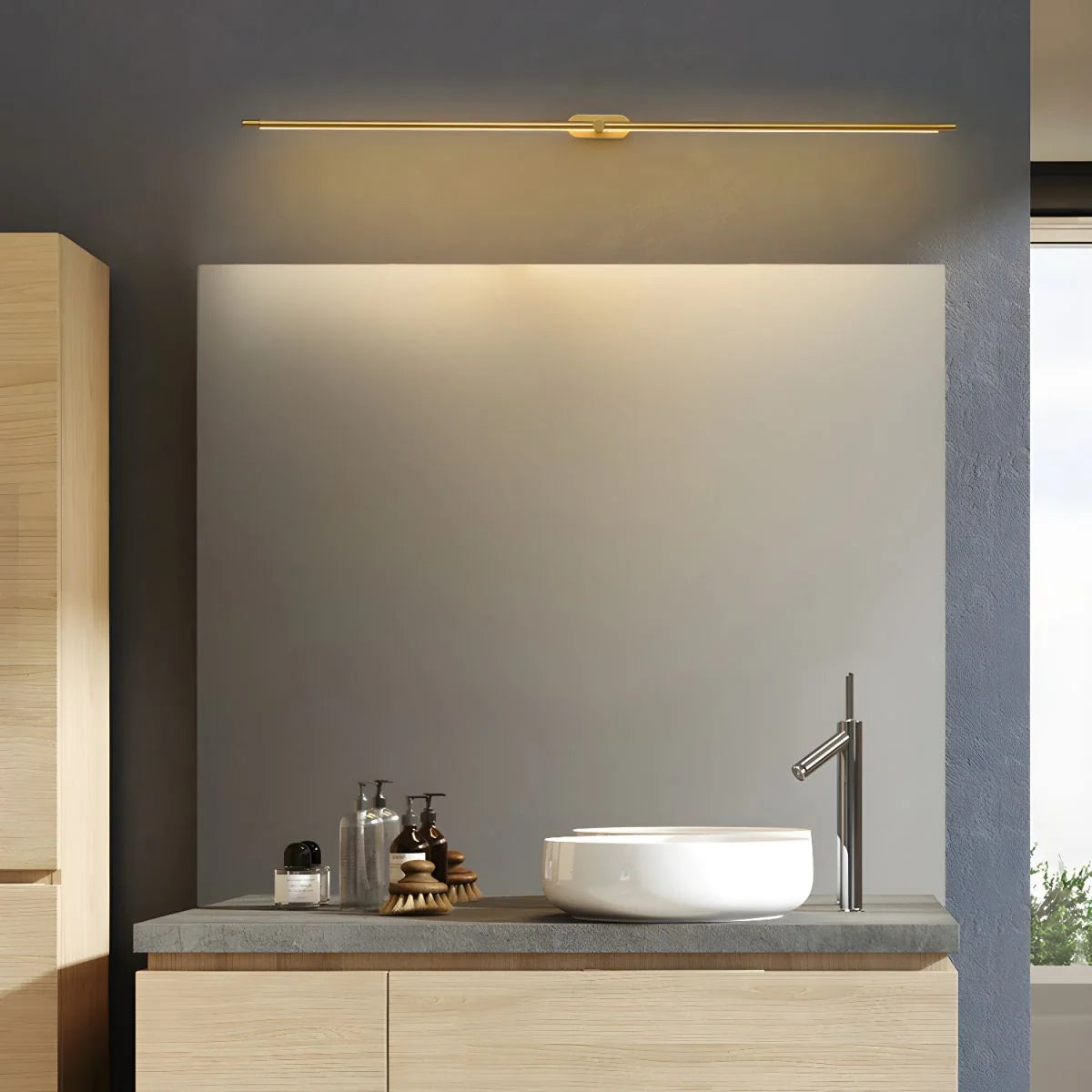Wall Sconce Slim Linear USB Rechargeable 3-Color Dimmable LED