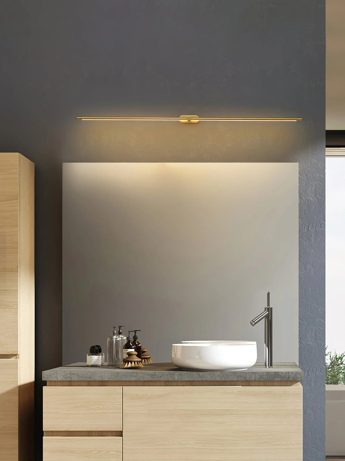 Wall Sconce Slim Linear USB Rechargeable 3-Color Dimmable LED