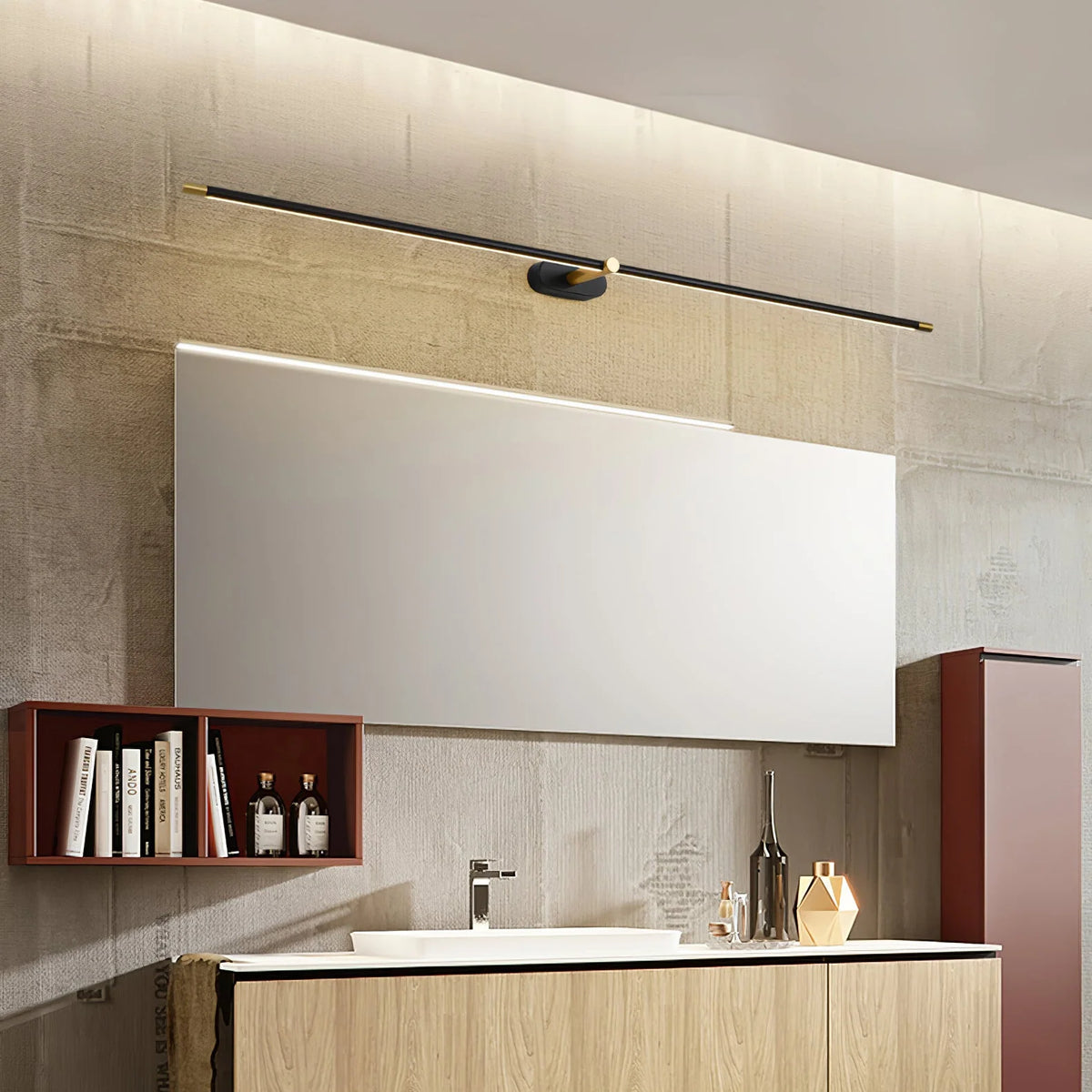 Wall Sconce Slim Linear USB Rechargeable 3-Color Dimmable LED