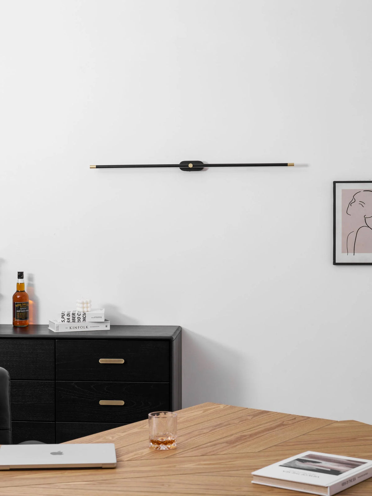 Wall Sconce Slim Linear USB Rechargeable 3-Color Dimmable LED