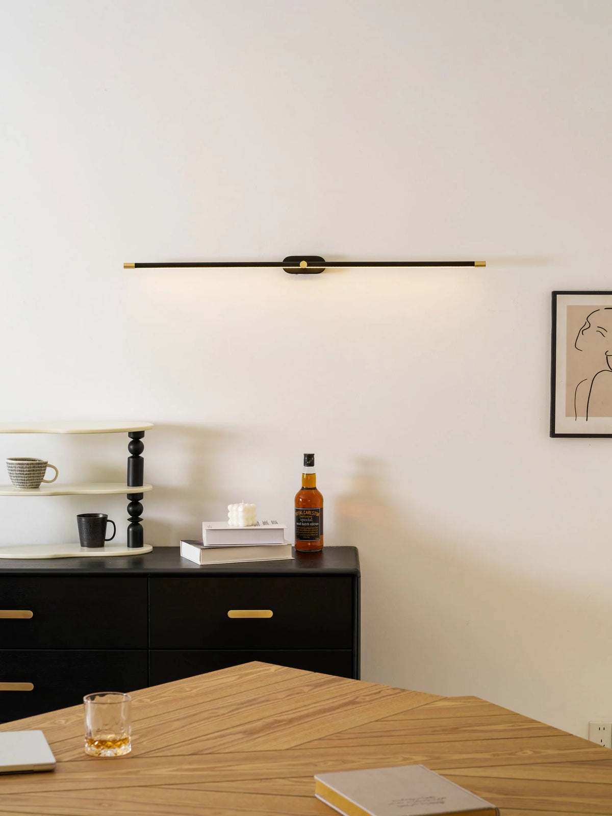Wall Sconce Slim Linear USB Rechargeable 3-Color Dimmable LED