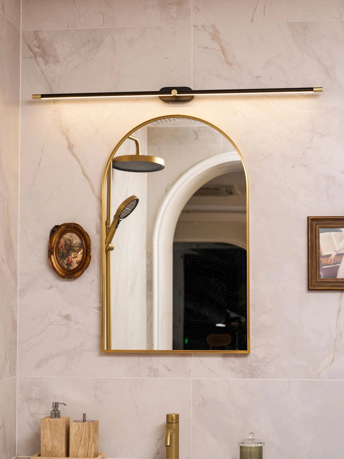 Wall Sconce Slim Linear USB Rechargeable 3-Color Dimmable LED