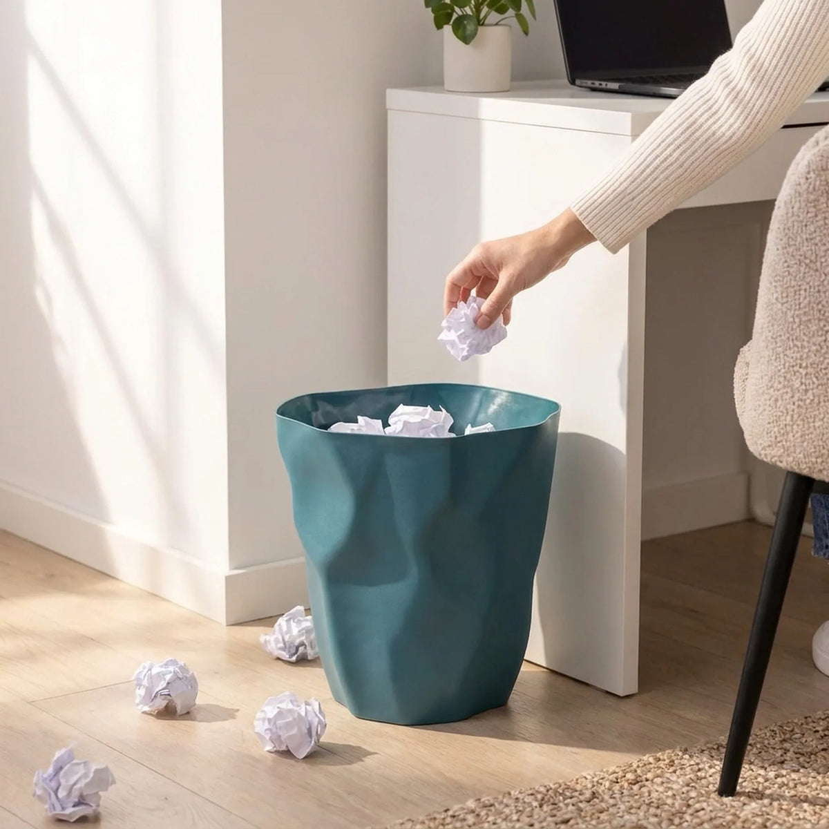 Waste Bin Space-Saving Polypropylene 12L Capacity