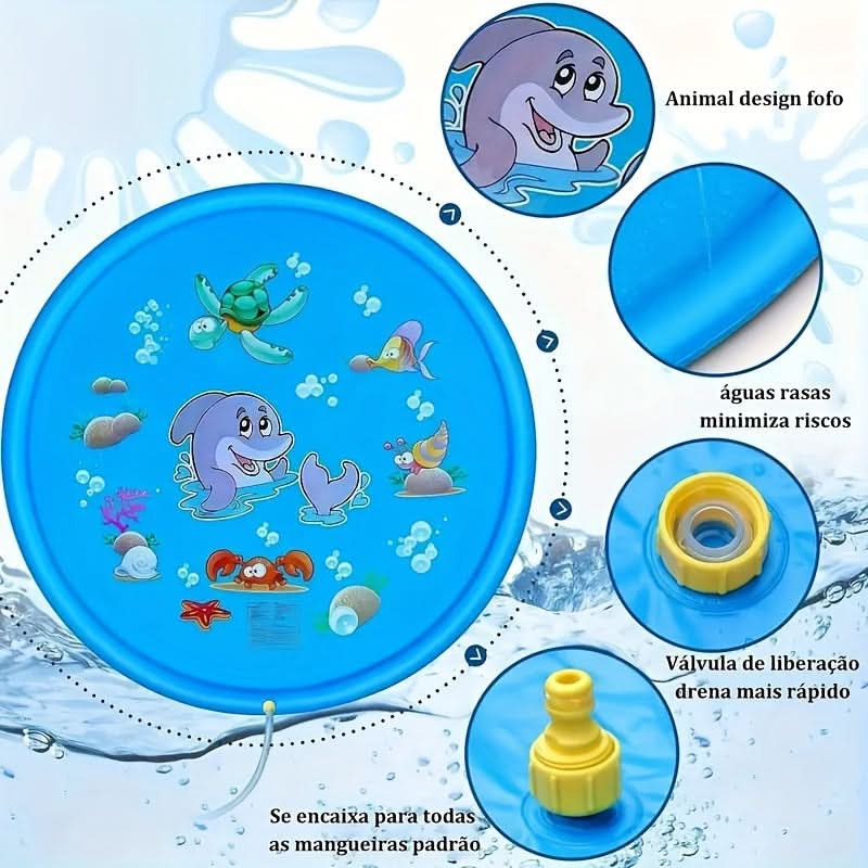 Water Play Mat Inflatable Integrated Spray System 39.4-Inch