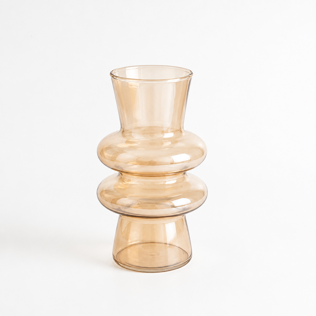 Wave-Shaped Silhouette Glass Flower Vase (20 cm)