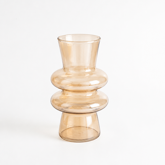 Wave-Shaped Silhouette Glass Flower Vase (20 cm)