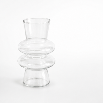 Wave-Shaped Silhouette Glass Flower Vase (20 cm)