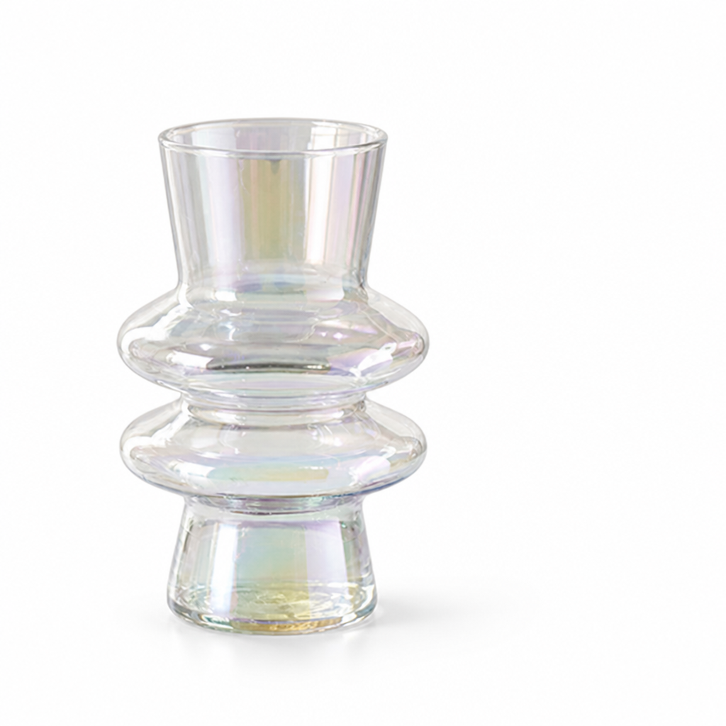 Wave-Shaped Silhouette Glass Flower Vase (20 cm)