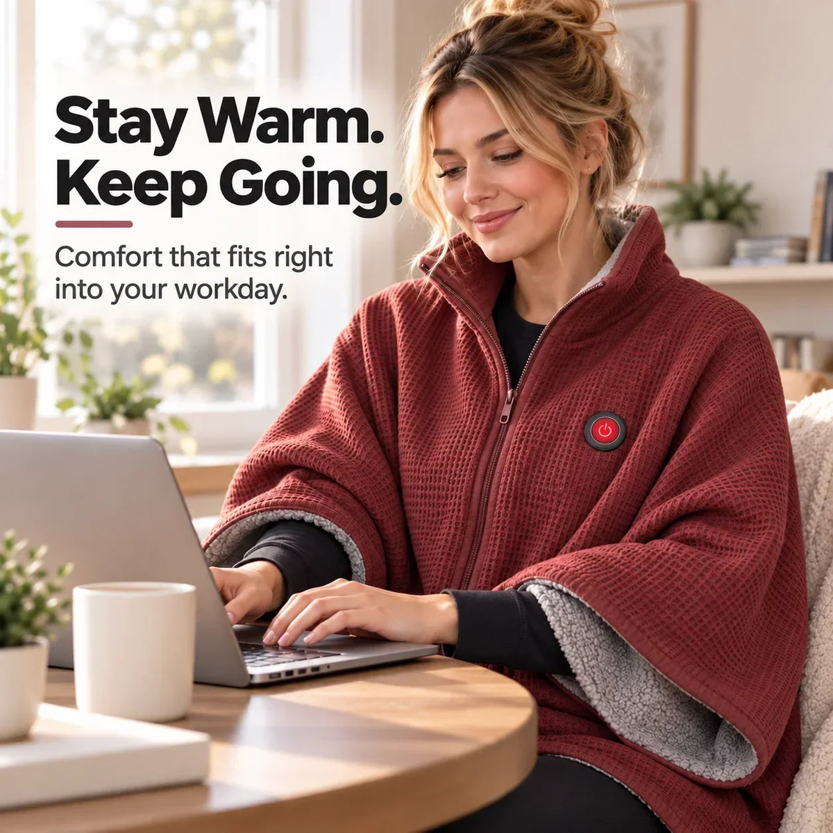 Wearable Heated Blanket USB-Powered 3 Heat Settings