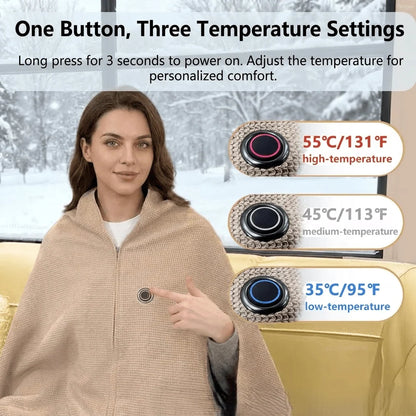 Wearable Heated Blanket USB Powered 3 Heat Settings