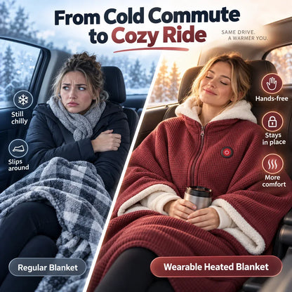 Wearable Heated Blanket USB-Powered 3 Heat Settings