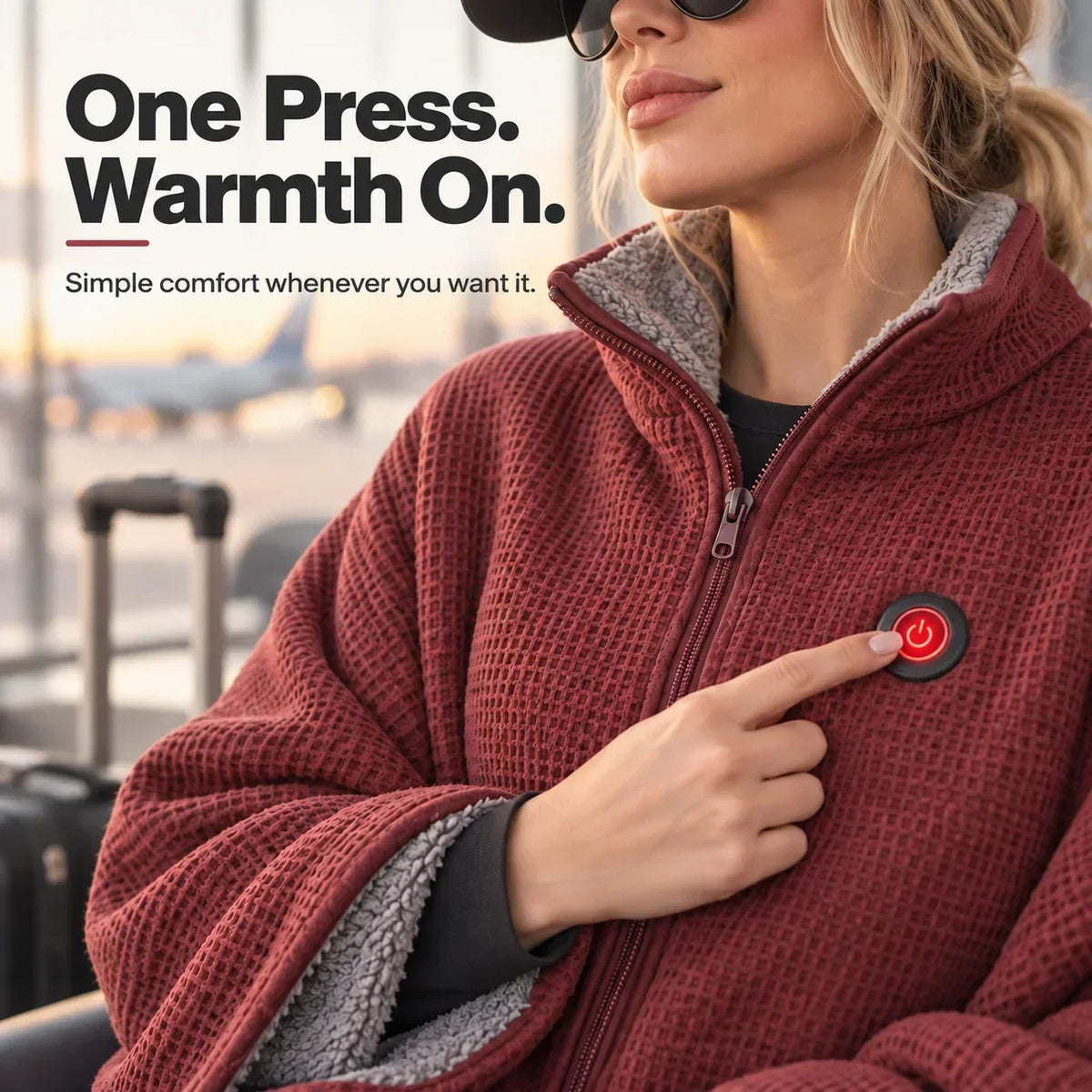 Wearable Heated Blanket USB-Powered 3 Heat Settings