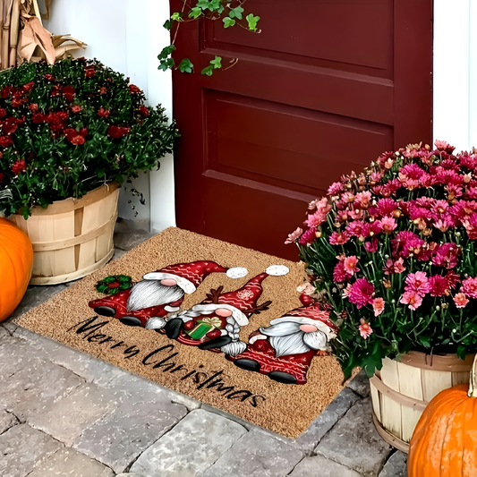 Welcome Mat Gnome Design Non-Slip Washable