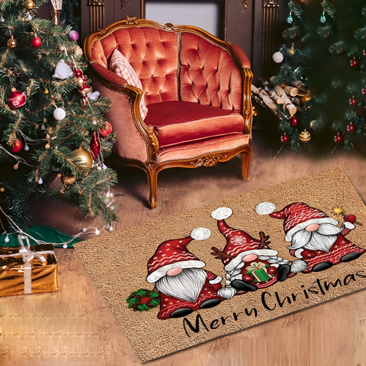 Welcome Mat Gnome Design Non-Slip Washable