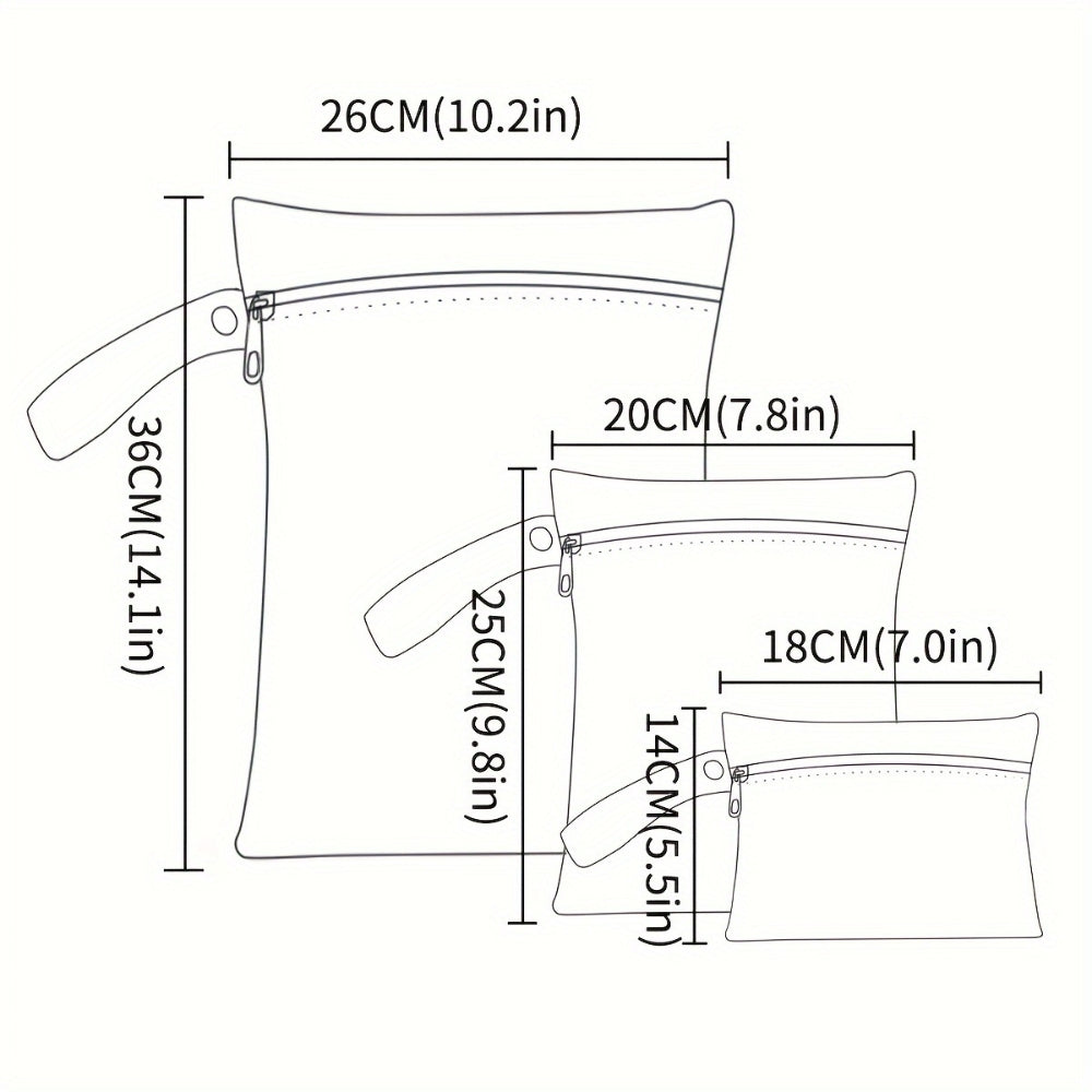 Wet Dry Bag Set Waterproof Zip Set of 3