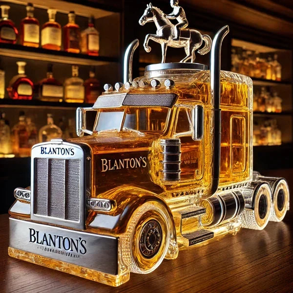Whiskey Decanter Semi-Truck Design Glass 13 Oz