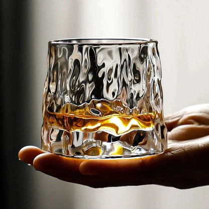 Whiskey Glasses Lead-Free Crystal Rotating Base Dishwasher-Safe
