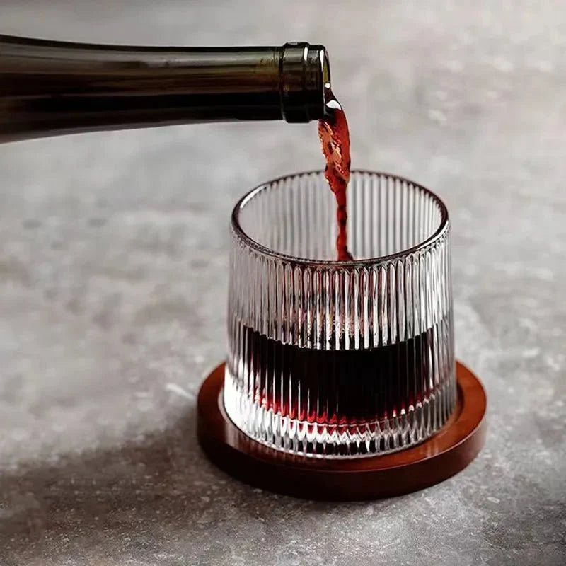 Whiskey Glasses Rotating Lead-Free Crystal Dishwasher-Safe