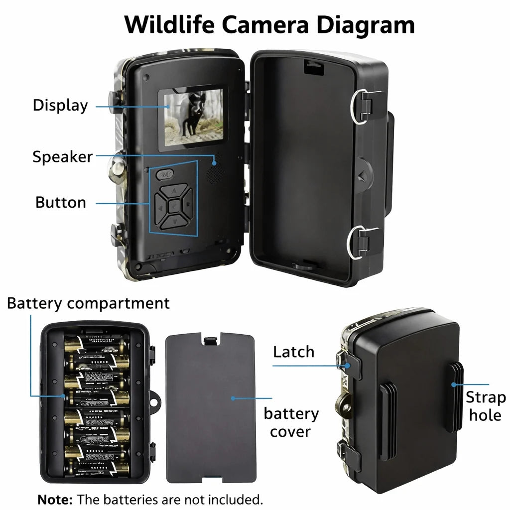 Wildlife Camera No-Glow Night Vision 1080P HD Weatherproof