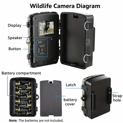 Wildlife Camera No-Glow Night Vision 1080P HD Weatherproof