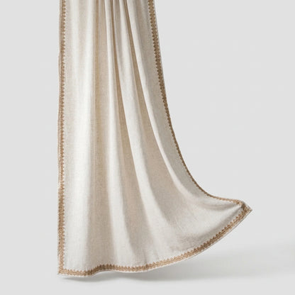 Window Curtain Semi-Darkening Beige Rod Pocket