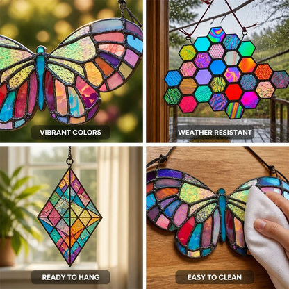 Window Decoration Acrylic Multicolor Weather-Resistant Ready To Hang