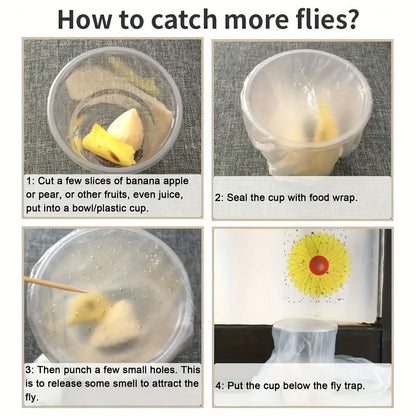 Window Insect Traps Transparent Adhesive Non-Toxic Set of 6