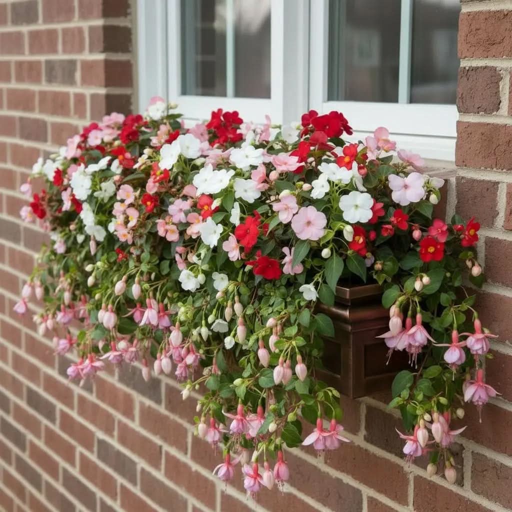Window Planter Box Reinforced Metal Flat-Back Copper Finish