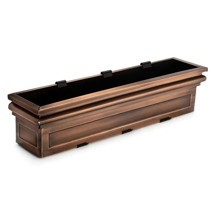 Window Planter Box Reinforced Metal Flat-Back Copper Finish