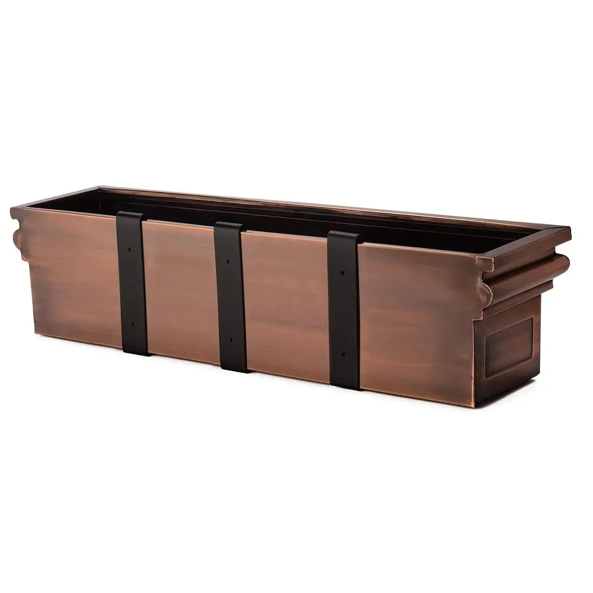 Window Planter Box Reinforced Metal Flat-Back Copper Finish