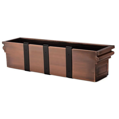 Window Planter Box Reinforced Metal Flat-Back Copper Finish