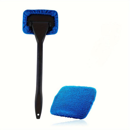 Windshield Cleaning Brush Microfiber Streak-Free Ergonomic Handle