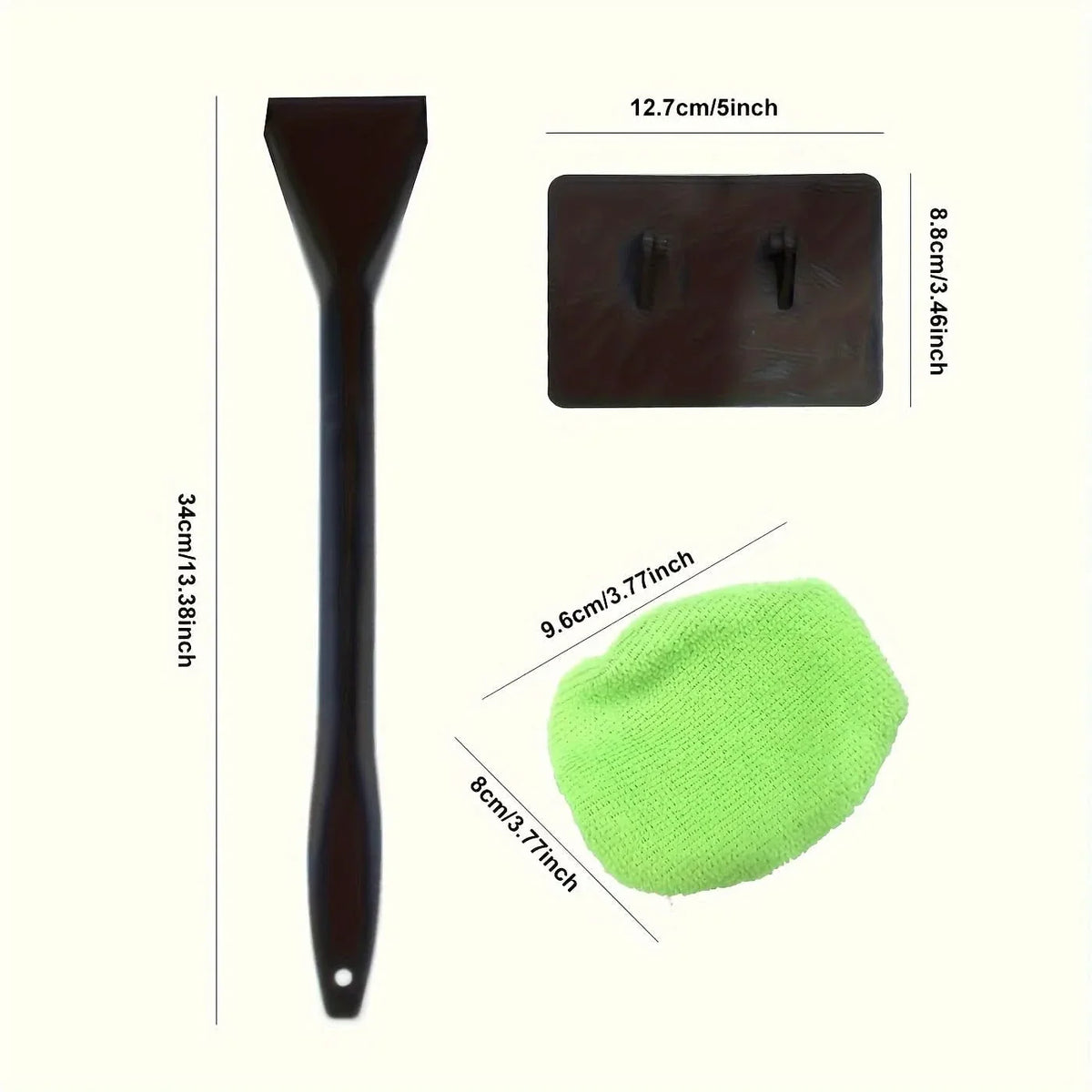Windshield Cleaning Brush Microfiber Streak-Free Ergonomic Handle
