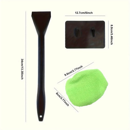 Windshield Cleaning Brush Microfiber Streak-Free Ergonomic Handle