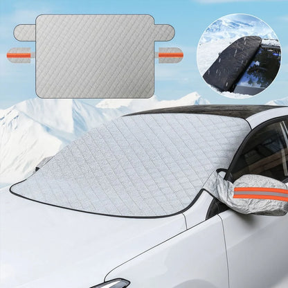 Windshield Cover Magnetic Weather-Resistant With Mirror Coverage