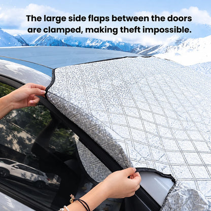 Windshield Cover Magnetic Weather-Resistant With Mirror Coverage