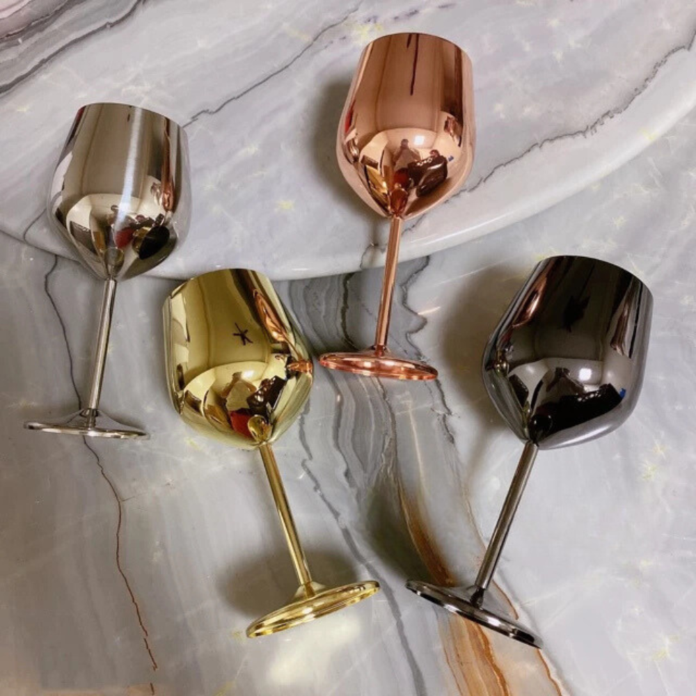 Wine Glass Stainless Steel Unbreakable Dishwasher-Safe