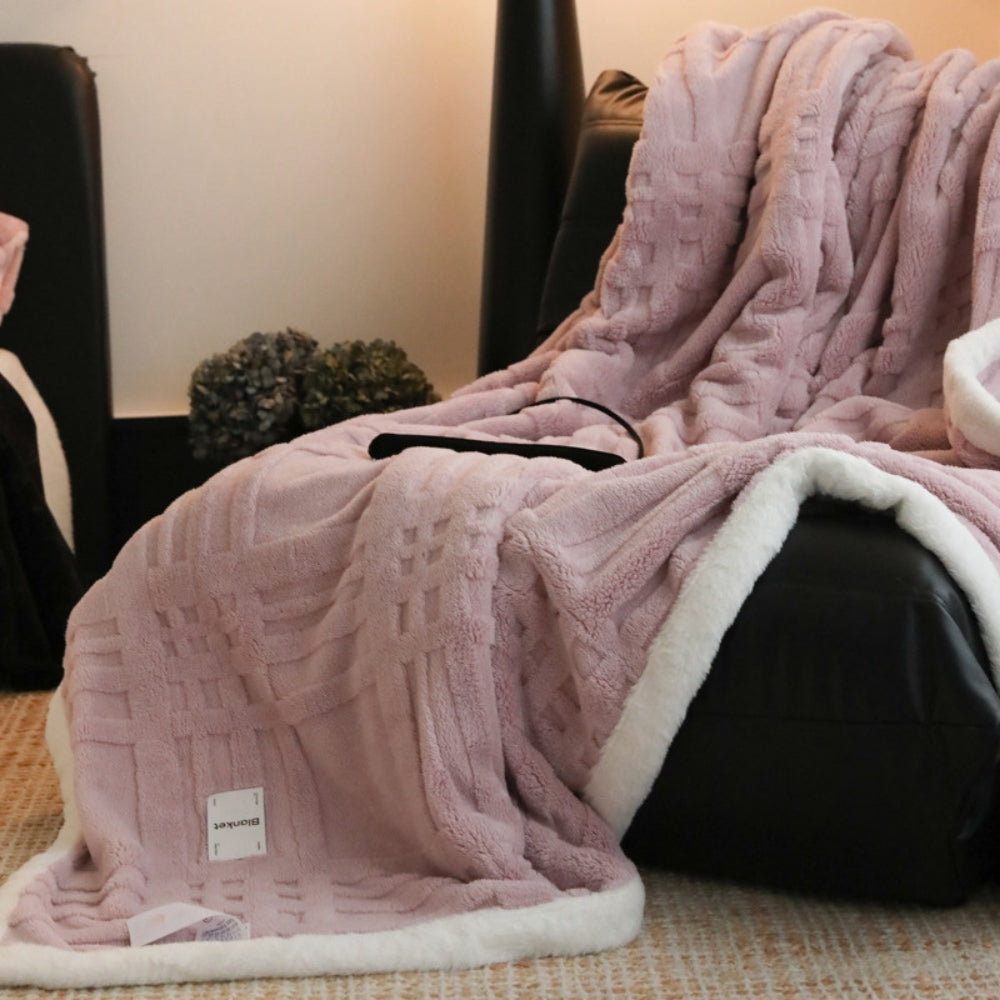 Winter Blanket Three-Dimensional Jacquard Plush Microfiber Machine Washable