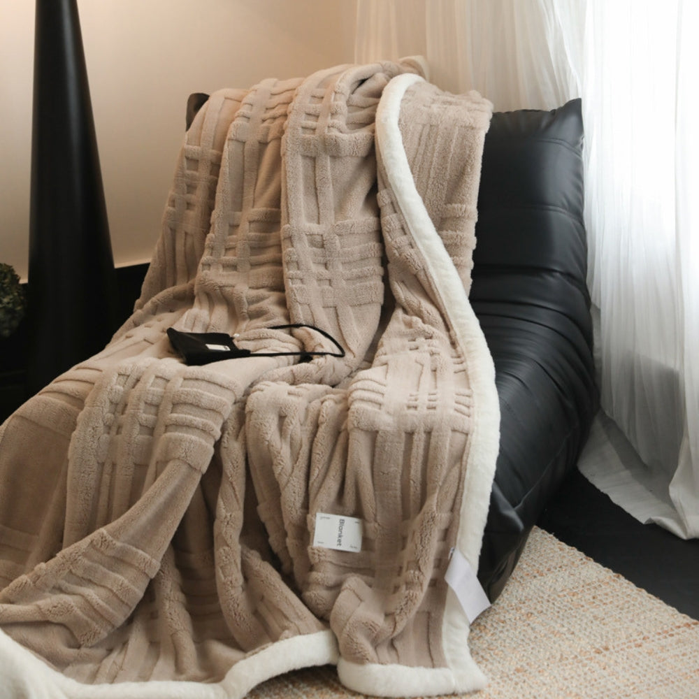 Winter Blanket Three-Dimensional Jacquard Plush Microfiber Machine Washable