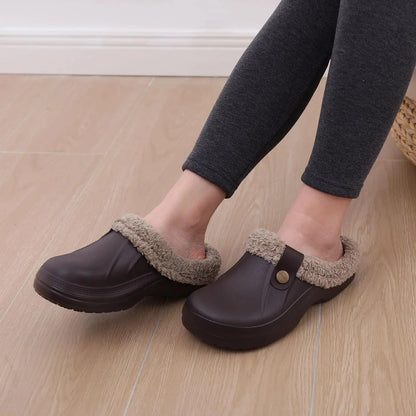 Winter Clogs Waterproof Plush Lined Non-Slip Sole