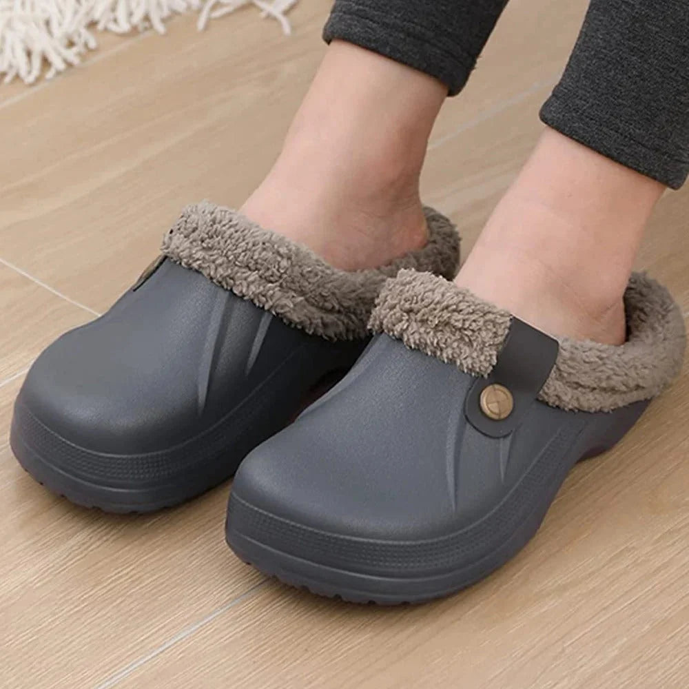 Winter Clogs Waterproof Plush Lined Non-Slip Sole